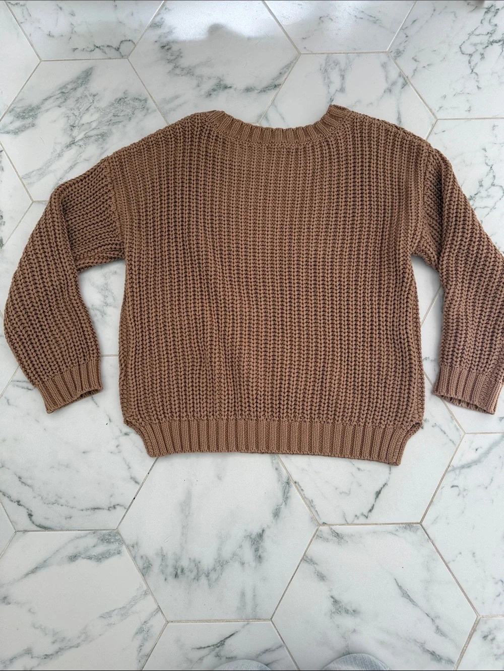 Marea Beach Crewneck Chunky Knit Sweater - Brown - Picture 6 of 8